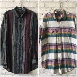 Mens Vintage Shirt (striped) by the bundle